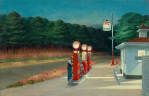 Digital Painting Dainty Retro Gas Station Wallpaper