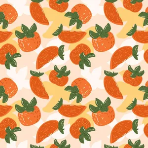 Digital Print Of Persimmon Fruit Wallpaper