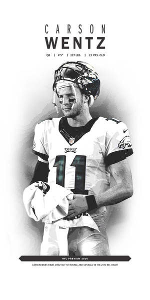 Digitally Painted Carson Wentz Wallpaper