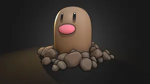 Diglett Ground-type Pokémon Black Background Wallpaper