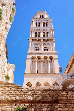 Diocletians Palace Cathedral Front View Wallpaper