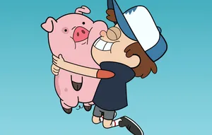 Dipper Pines Pink Pig Waddles Wallpaper