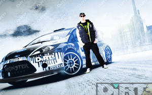 Dirt 3 Man Beside Ford Wallpaper