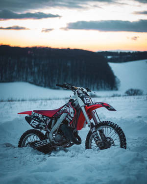 Dirt Bike In Snow Wallpaper