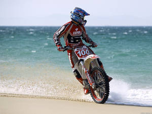 Dirt Bike On Beach Wallpaper