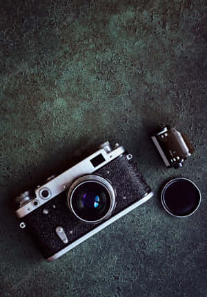 Disassembled Photography Camera Top View Wallpaper