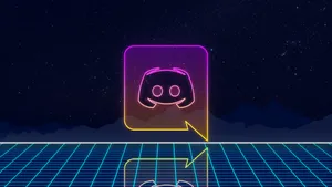 Discord Logo Neon Colors Wallpaper