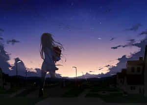 Discover The Vast And Beautiful Skies Of The Anime World. Wallpaper