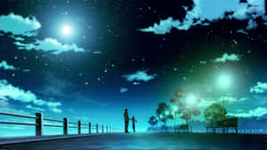 Discover The Vibrant Colors Of The Cool Anime Blue World Wallpaper