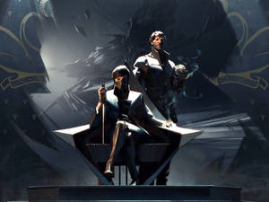 Dishonored 2 Corvo Attano Emily Kaldwin Throne Wallpaper