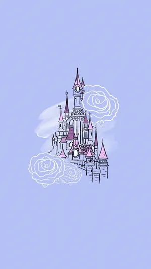 Disney Castle Lavender Aesthetic Cartoon Disney Wallpaper