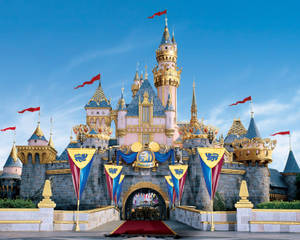 Disney Castle Red Flags Wallpaper