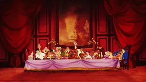 Disney Characters Happy Thanksgiving Banquet Wallpaper