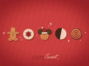 Disney Christmas Ipad With Cookies Wallpaper