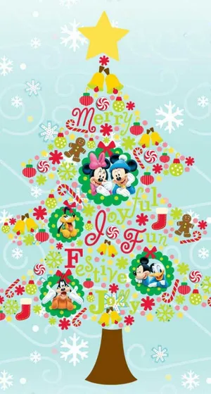 Disney Christmas Stylized Tree Wallpaper
