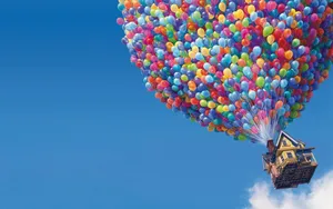 Disney Computer Up House Flying With Balloons Wallpaper