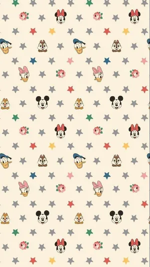 Disney Pattern With Cute Animal Characters Wallpaper