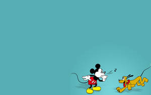 Disney Pluto And Whistling Mickey Wallpaper
