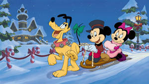 Disney Pluto Snow Sled Wallpaper