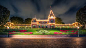 Disney World With Garden Desktop Wallpaper