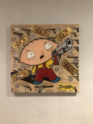 Displayed Stewie Griffin Art Wallpaper