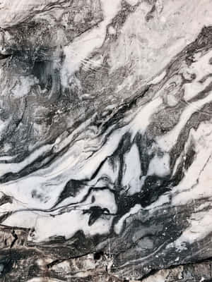 Distinct Fluid Black And White Marble Wallpaper