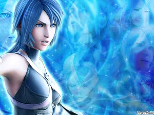 Dive Deep Into A Dystopian Fantasy World With Kingdom Hearts Aqua Wallpaper