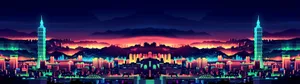 Dive Into The Electric Urban Landscape Wallpaper