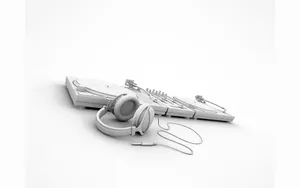 Dj Controller And Headphones White Screen Wallpaper