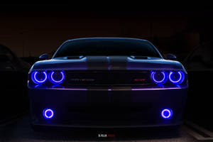 Dodge Challenge With Angel Lights Wallpaper