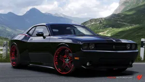 Dodge Challenger Custom Red Rim Wallpaper