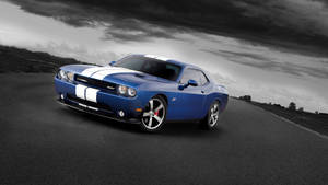 Dodge Challenger In Gloomy Road Wallpaper