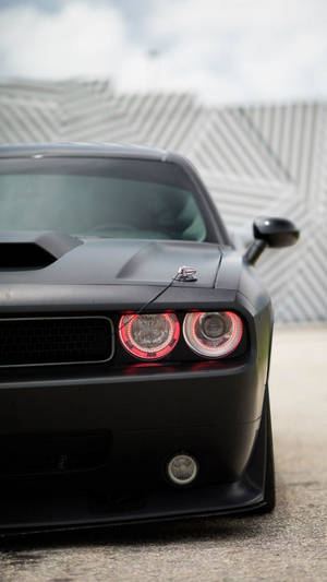 Dodge Challenger In Satin Black Wallpaper