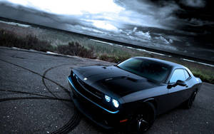 Dodge Challenger Metallic Black Paint Wallpaper