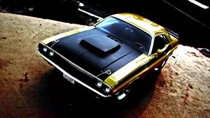 Dodge Challenger Vintage Gold Wallpaper