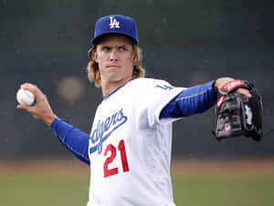 Dodgers Pitcher Action Shot Wallpaper
