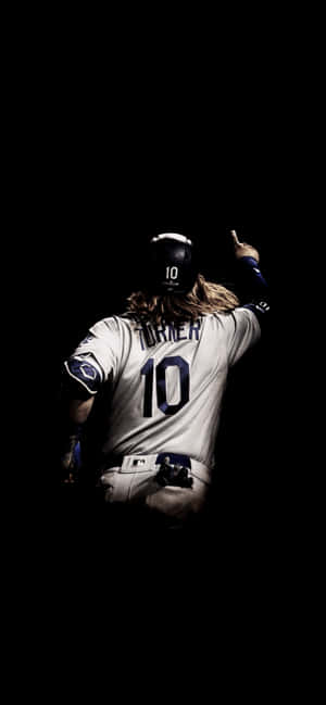 Dodgers Player Celebrationin Spotlight Wallpaper