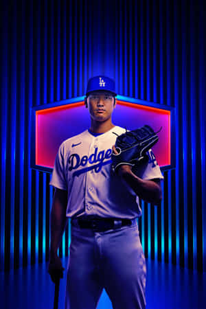 Dodgers Player Portrait Neon Lights Wallpaper