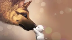 Dog And Baby Cat Animals Bokeh Artwork Wallpaper