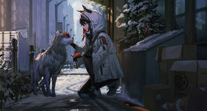 Dog And Girl Love Each Other Wallpaper