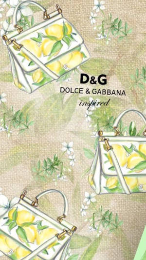 Dolce And Gabba Bags With Fruits And Leaves Wallpaper