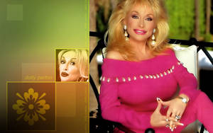 Dolly Parton Pink Dress With Pearls Wallpaper