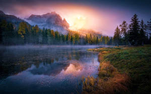 Dolomites Beautiful Sunset Wallpaper