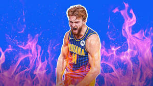 Domantas Sabonis Pink Flames Wallpaper