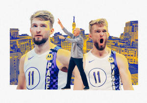 Domantas Sabonis Serious And Shouting Wallpaper