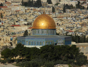 Dome Of The Rock From Afar Wallpaper