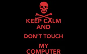 Don't Touch My Computer Red Skull Wallpaper