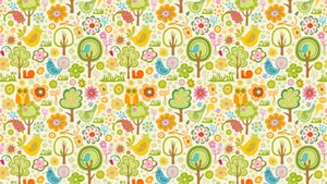 Doodle Art Nature Pattern Wallpaper