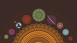 Doodle Mandala Solar System Wallpaper