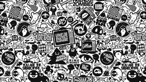 Doodle Television Monochrome Wallpaper